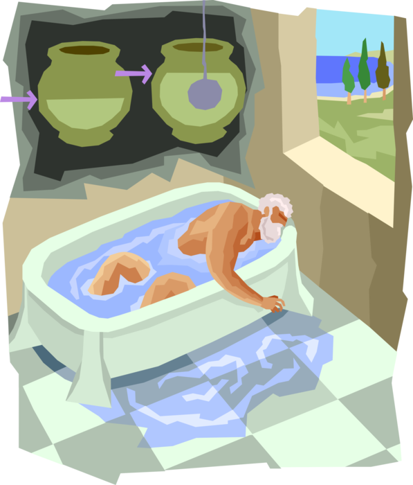 Vector Illustration of Archimedes Ancient Greek Mathematician, Physicist, Engineer, Inventor, Astronomer