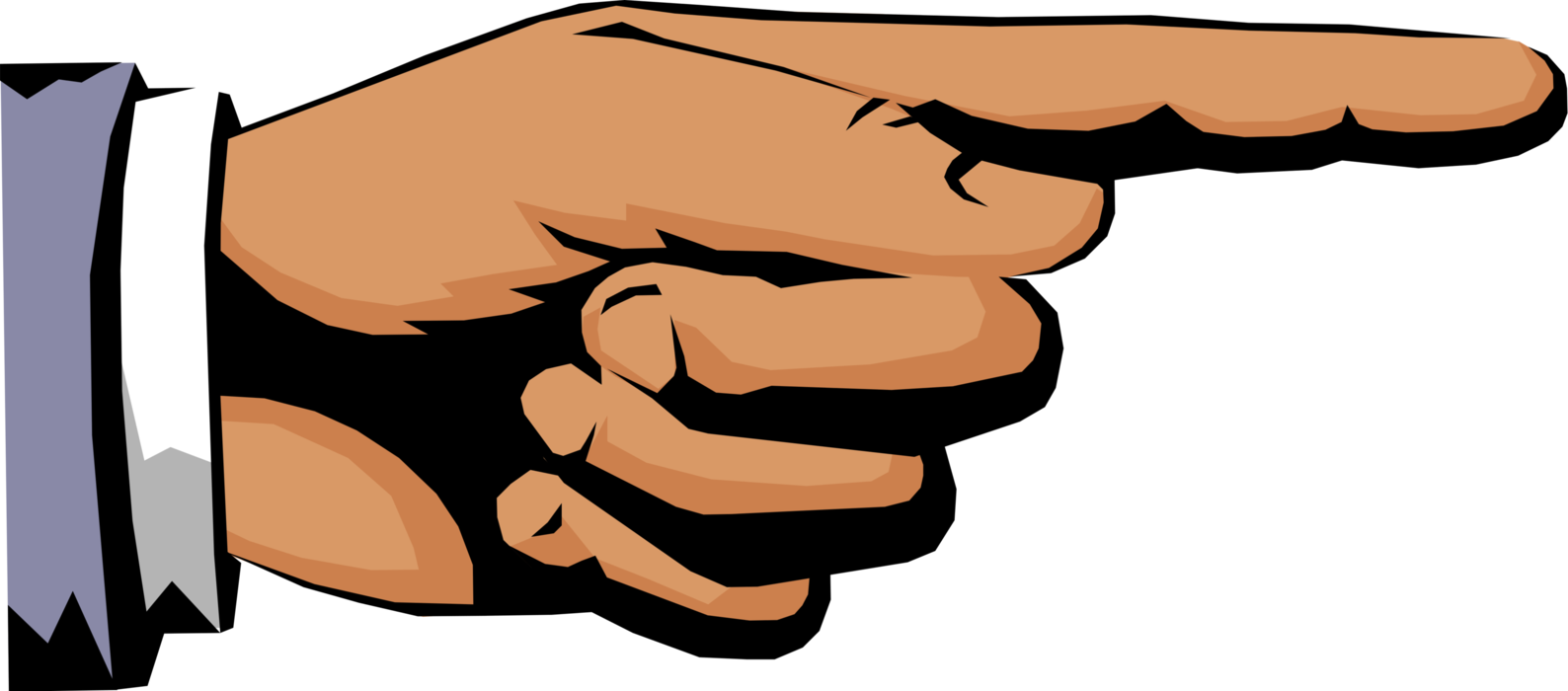 Vector Illustration of African American Hand Gesture Pointing Finger 