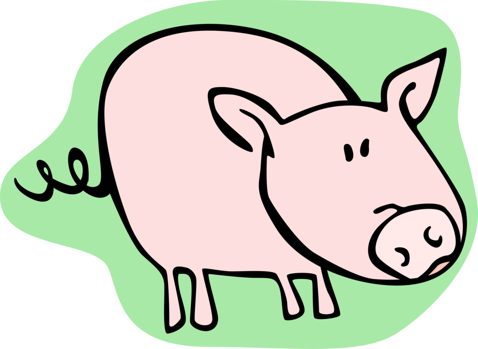 Vector Illustration of Farm Agriculture Livestock Animal Pig Hog Swine Porker (Aspires to be Bacon)