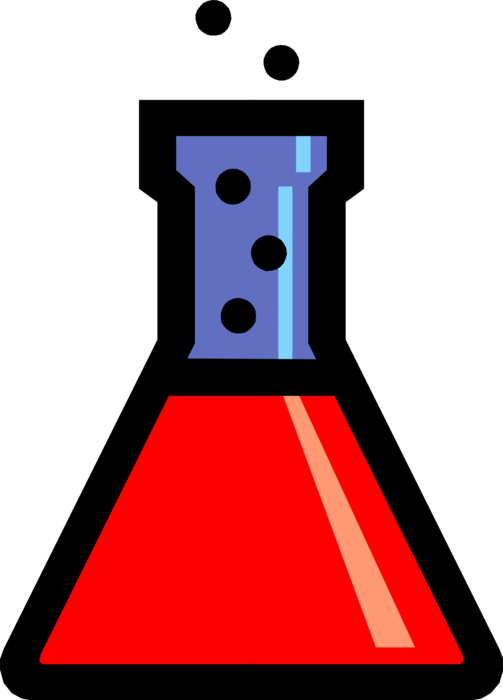 Vector Illustration of Laboratory Beaker Glassware for Stirring, Mixing and Heating Liquids