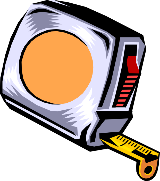 Vector Illustration of Tape Measure or Measuring Tape Flexible Ruler with Linear-Measurement Markings