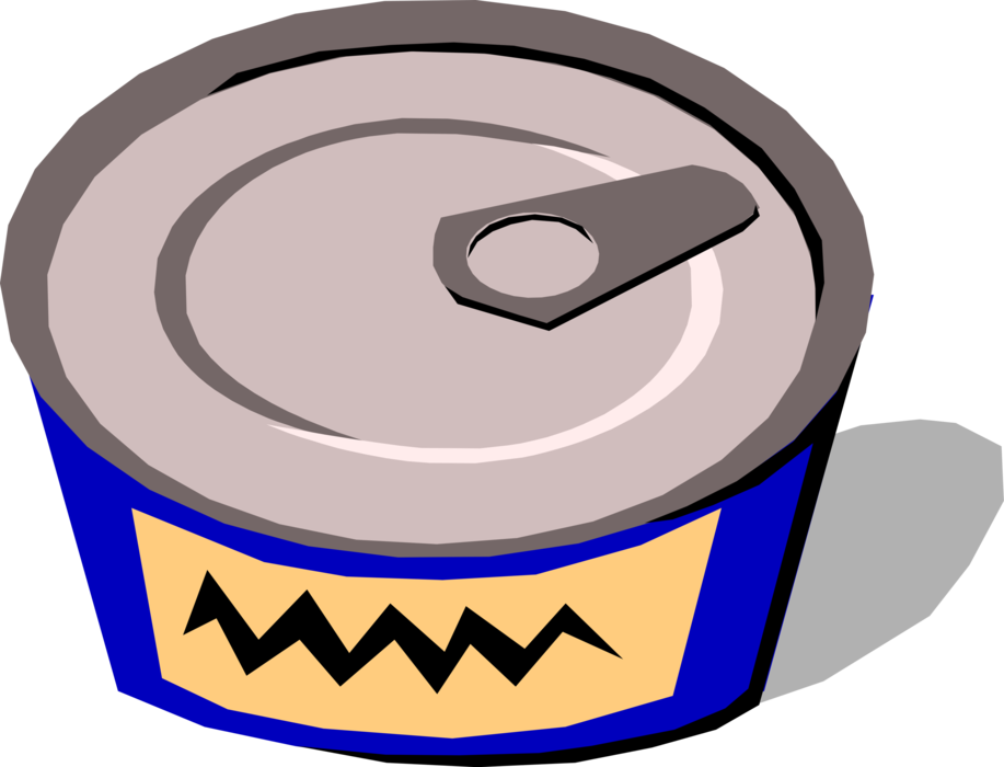 Vector Illustration of Canned Food Sardines Happy to Be Eaten