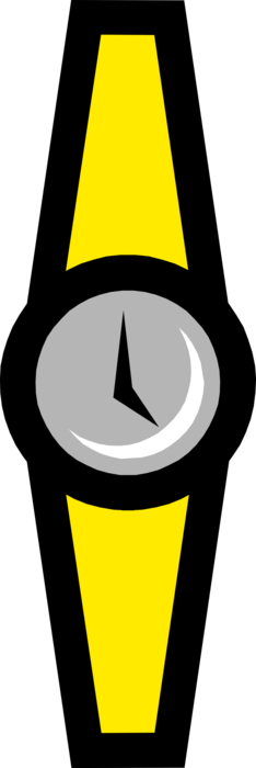 Vector Illustration of Wristwatch Timepiece Watch Keeps Time