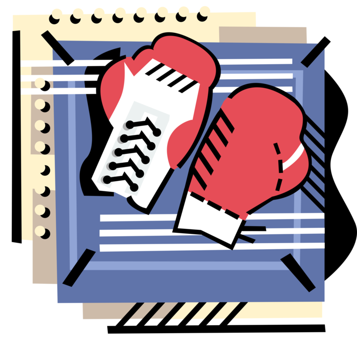 Vector Illustration of Prize Fighting Boxing Glove Cushioned Glove Worn By Boxers and Fighters