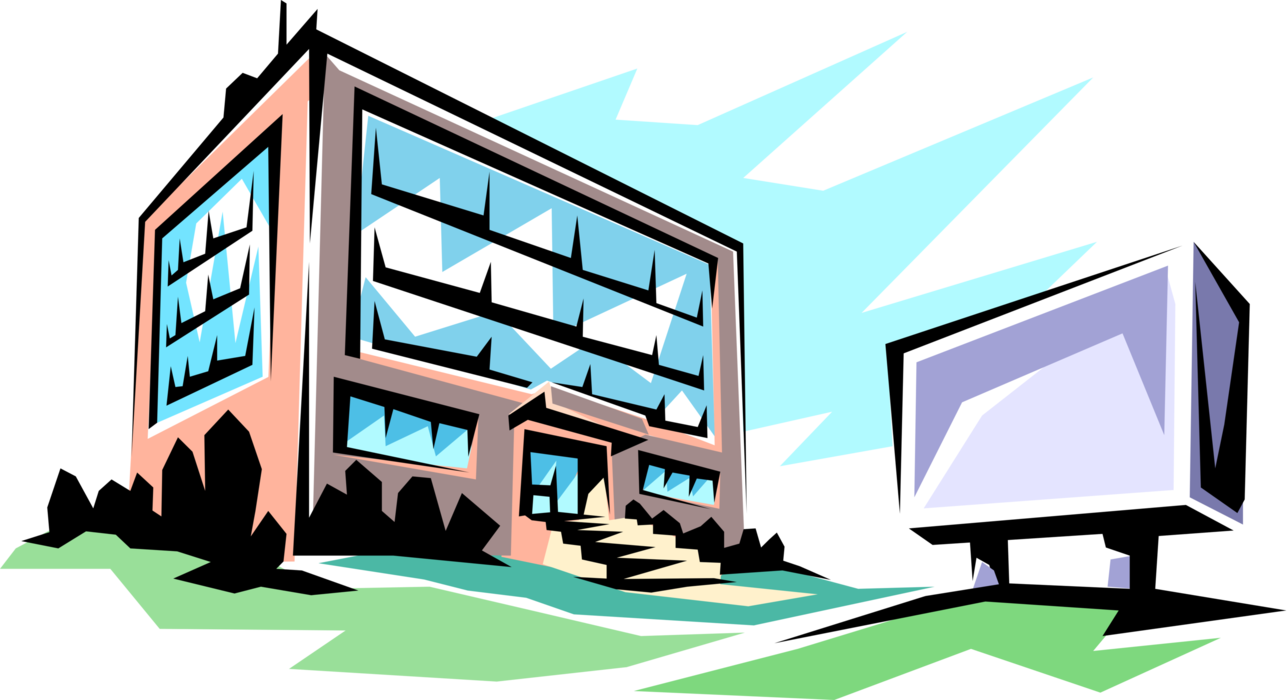 Vector Illustration of Small Office Building