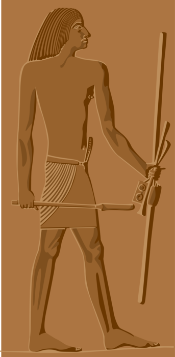 Vector Illustration of Ancient Egypt Relief Sculpture of Egyptian Man