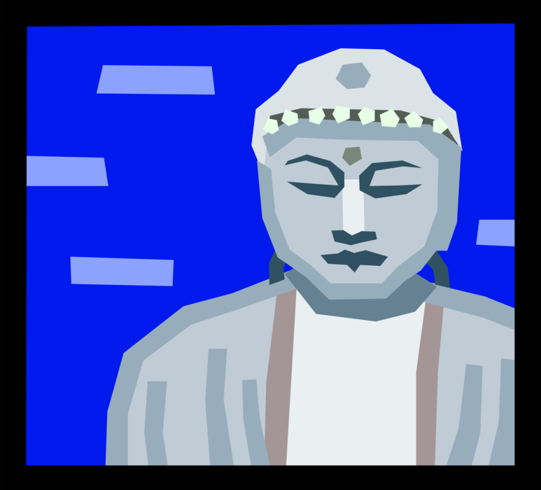 Vector Illustration of Gautama Buddha "The Awakened One" Ascetic and Sage Founded Buddhism Brings Enlightenment and Wisdom