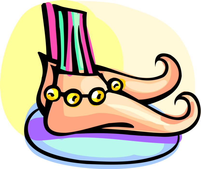 Vector Illustration of Medieval and Renaissance Era Court Jester or Fool's Shoes