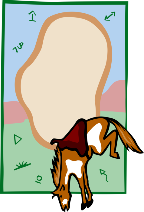 Vector Illustration of Western Bucking Bronco Frame Border