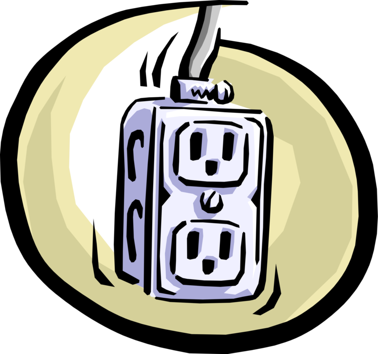 Vector Illustration of North American Electricity Electrical Outlet Wall Socket