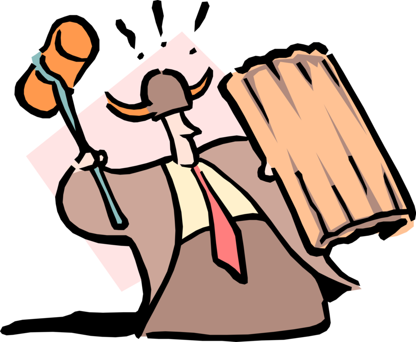 Vector Illustration of Businessman Viking Preparing for War