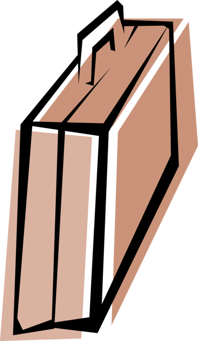 Vector Illustration of Briefcase or Attaché Portfolio Case Carries Documents