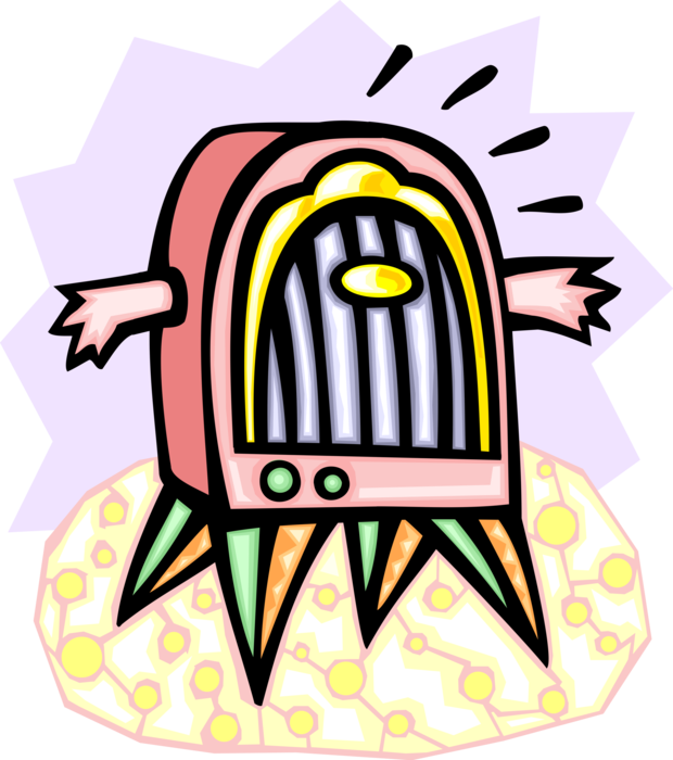 Vector Illustration of Old-Fashioned Radio with Arms