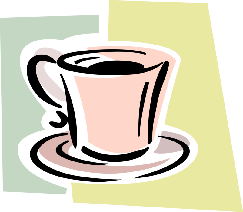 Vector Illustration of Coffee Cup on Saucer