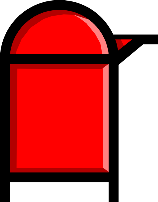 Vector Illustration of Letter Box or Mailbox Receptacle for Incoming Mail