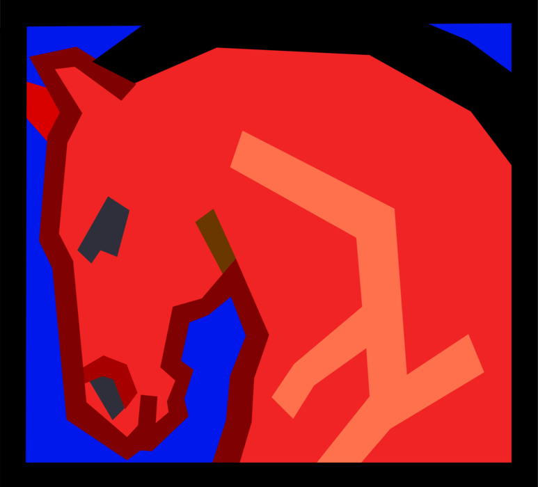 Vector Illustration of Quadruped Equine Horse