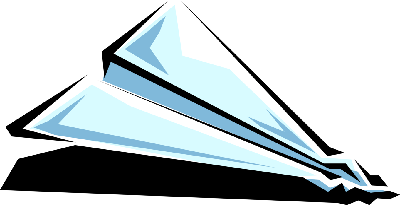 Vector Illustration of Toy Paper Airplane Glider Aeroplane Crashes