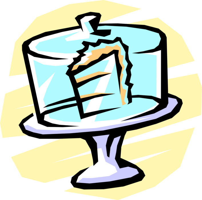 Vector Illustration of Sweet Dessert Cake Wedge in Restaurant Display