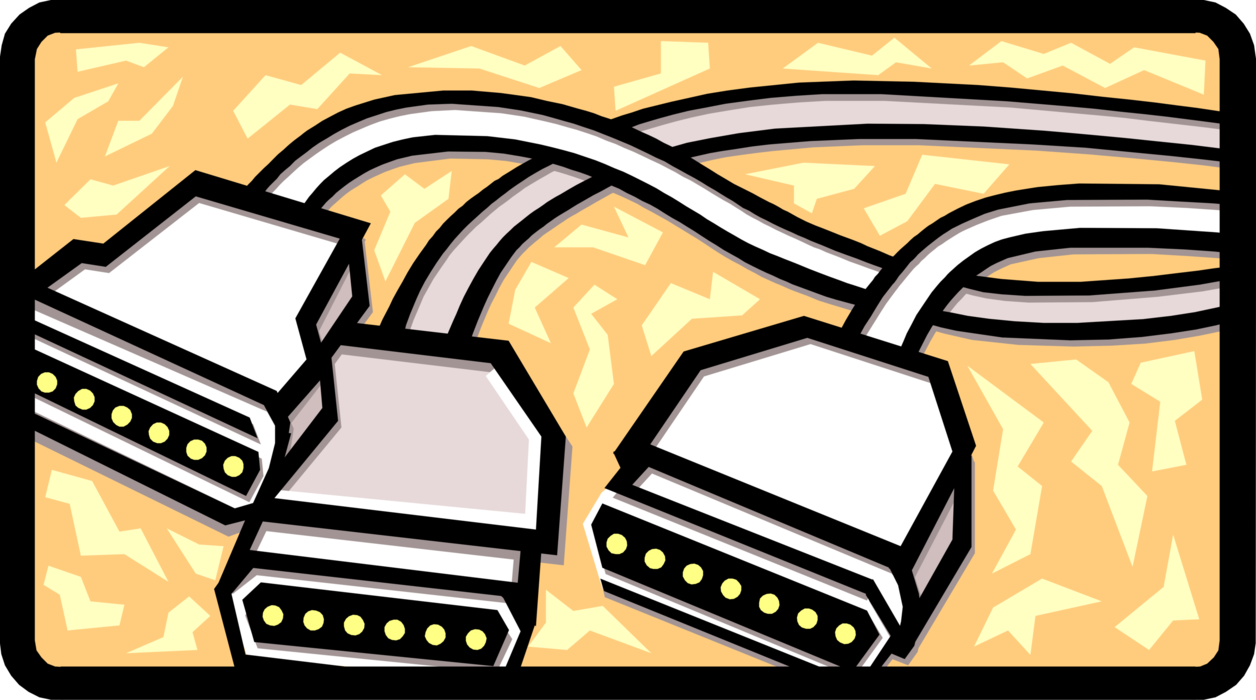 Vector Illustration of Computer Peripheral Connection Cables