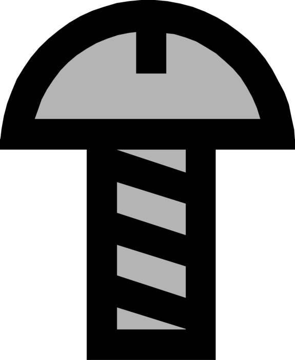 Vector Illustration of Screw Threaded Fastener used in Word working or Construction Symbol