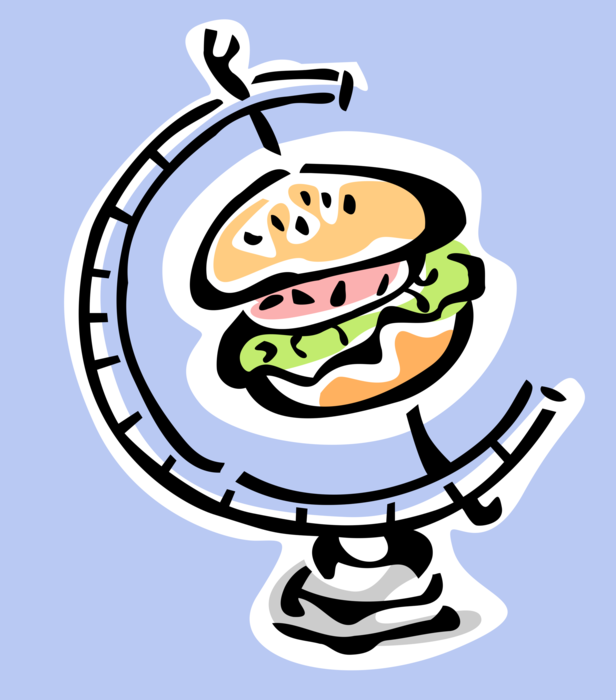 Vector Illustration of Hamburger Fast Food is Popular Food Enjoyed Around the World