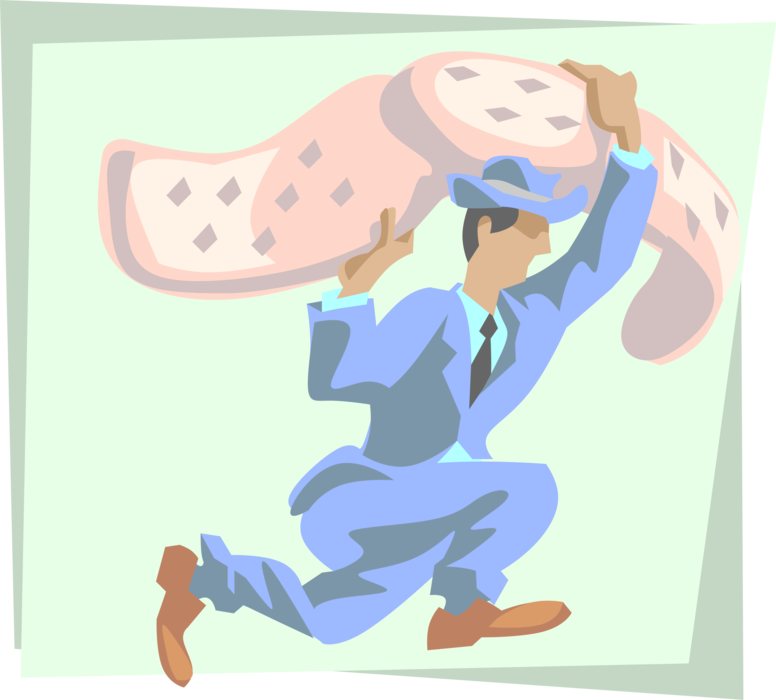 Vector Illustration of Businessman Running to Apply Band-Aid to Problem