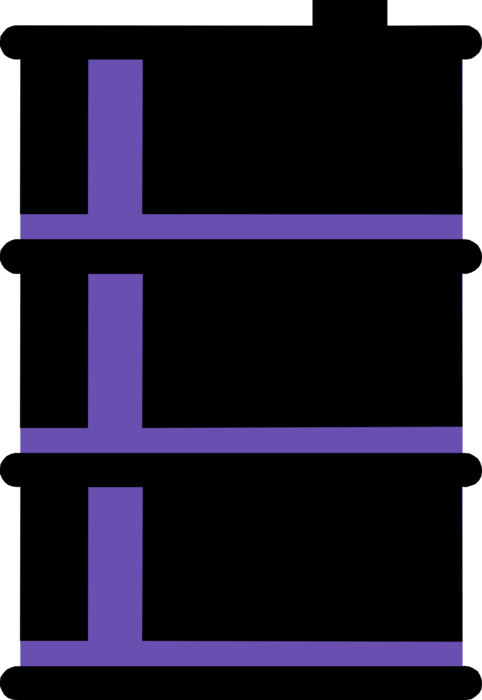 Vector Illustration of Crude Petroleum Oil Barrel or Oil Drum