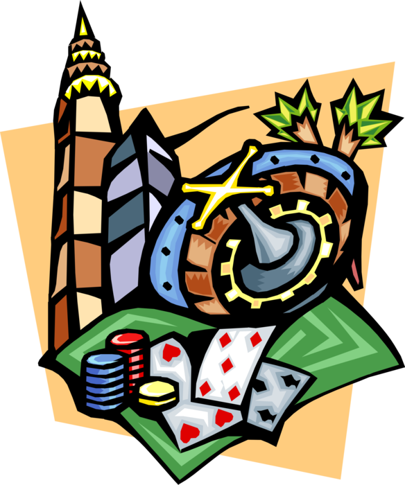 Vector Illustration of Casino Gambling Games of Chance