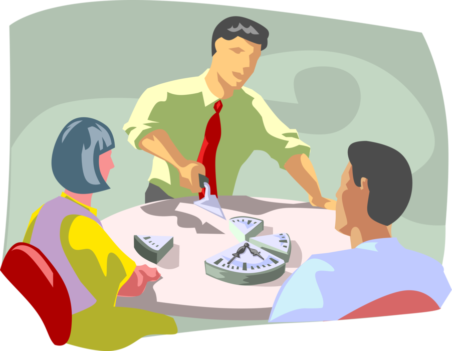 Vector Illustration of Business Meeting Allocates Time for Project Management