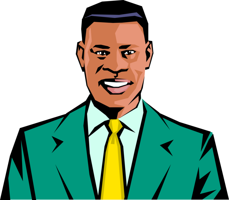 Vector Illustration of African American Businessman is Trustworthy