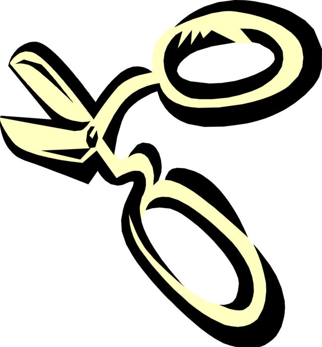 Vector Illustration of Scissors Hand-Operated Shearing Tools