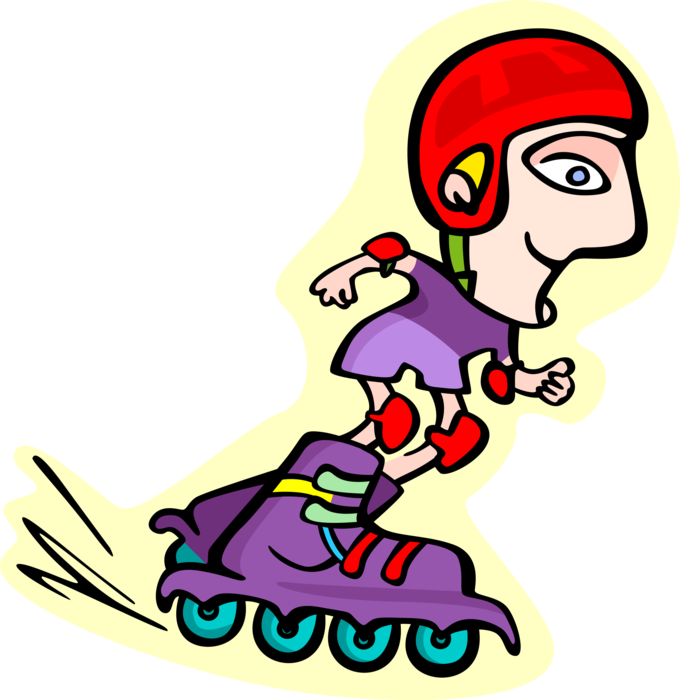 Vector Illustration of Rollerbladder Inline Skater on Rollerblade Skates
