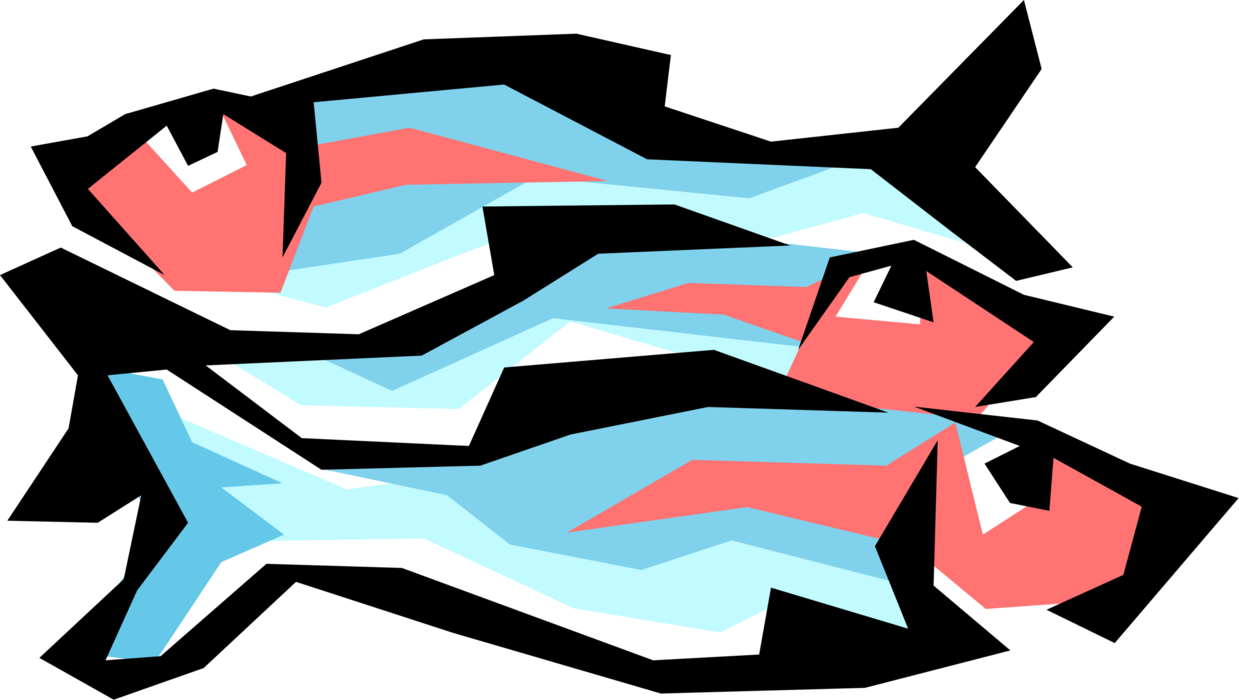 Vector Illustration of Salmon Aquatic Marine Fish