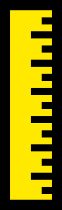 Vector Illustration of Ruler, Rule or Line Gauge Straight Edge Draws Lines and Measures Distances