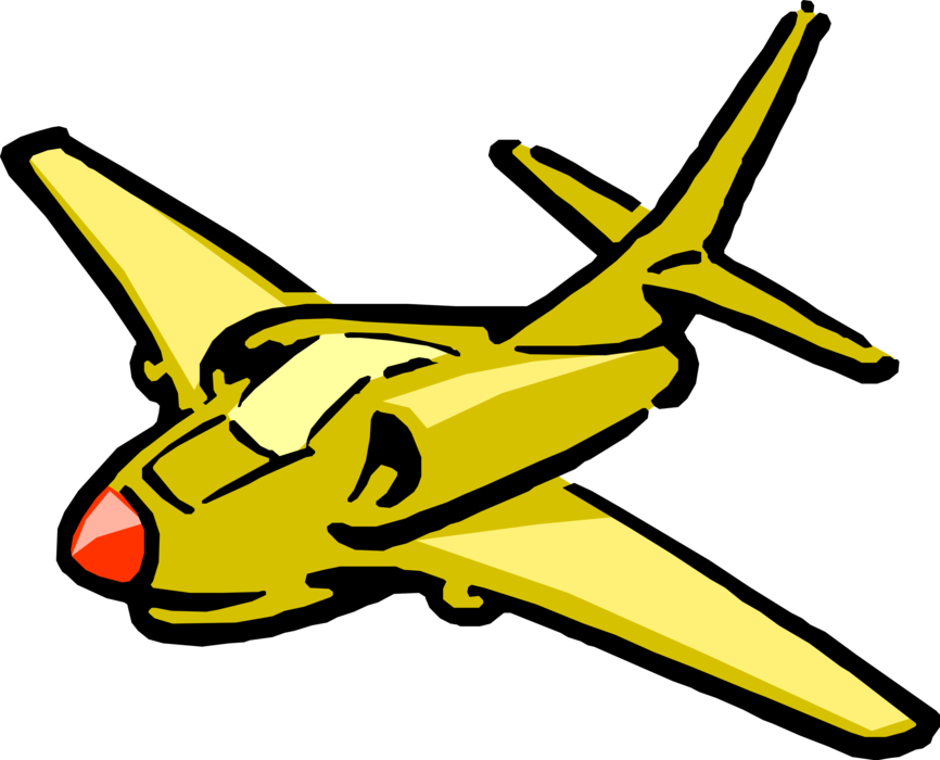 Vector Illustration of Jet Airplane Fixed-Wing Aircraft