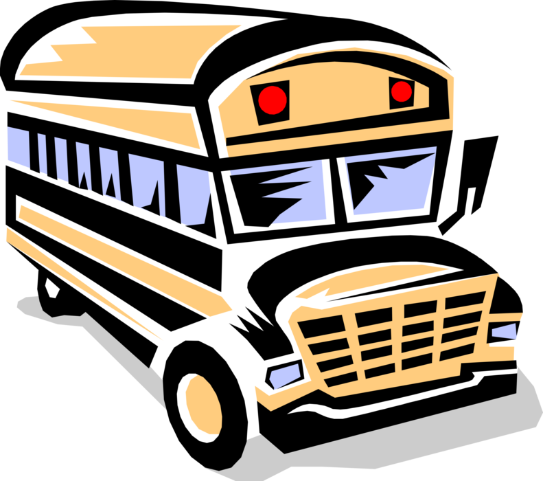 Vector Illustration of Schoolbus or School Bus used for Student Transport To and From School