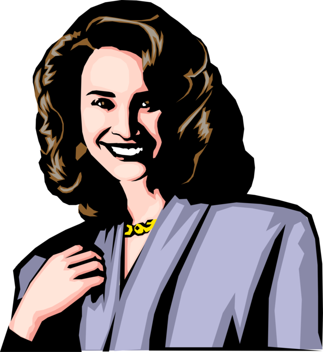 Vector Illustration of Businesswoman with Welcome Smile