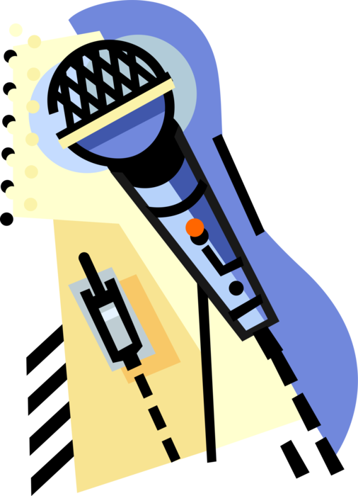 Vector Illustration of Acoustic-to-Electric Transducer Microphone or Mic