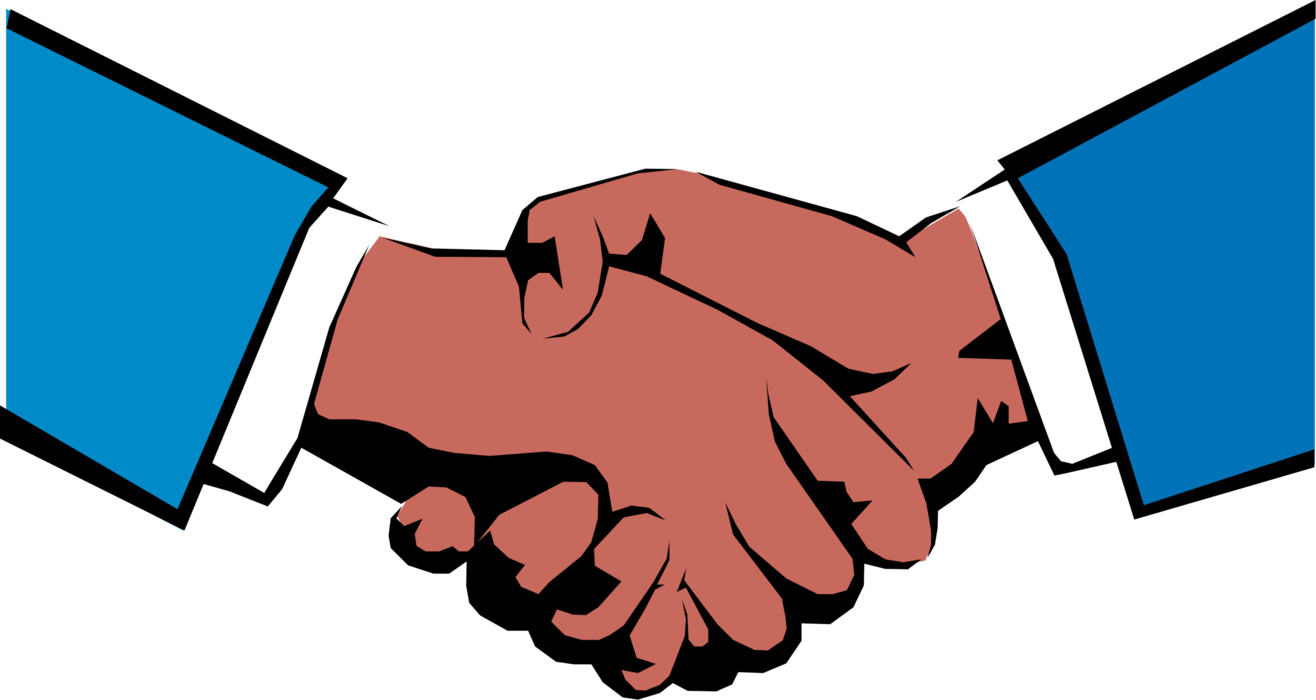 Vector Illustration of African American Hands Shaking in Handshake