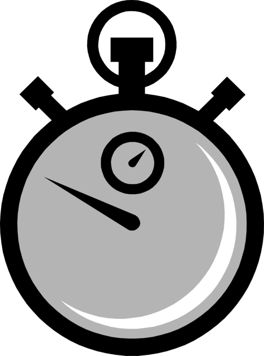 Vector Illustration of Stopwatch Handheld Timepiece Measures Elapsed Time