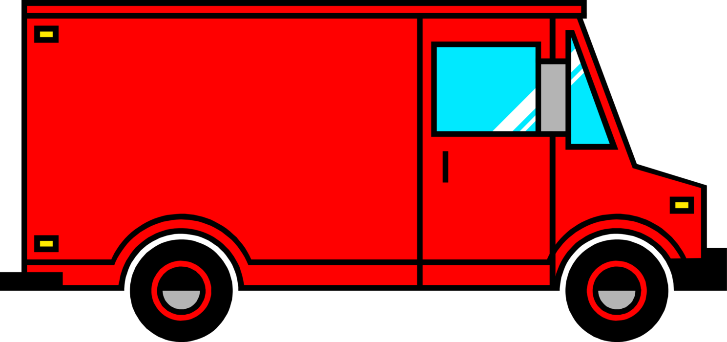 Vector Illustration of Commercial Transport Delivery Van Truck Vehicle