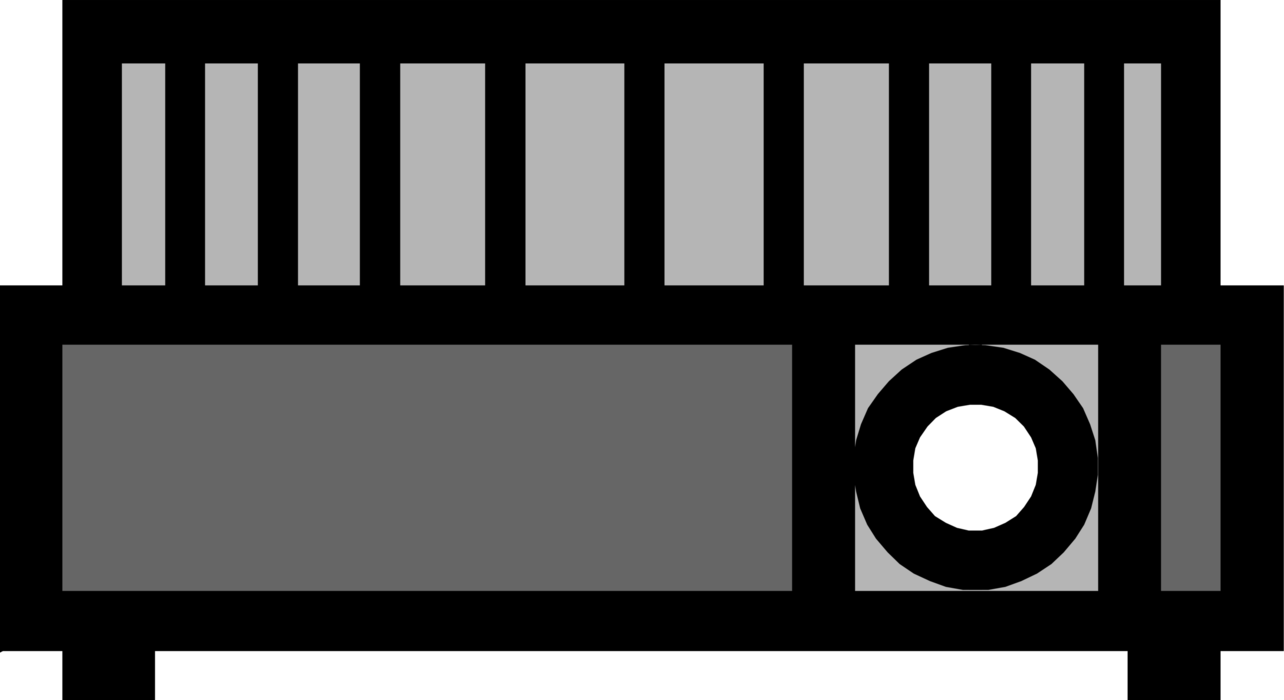 Vector Illustration of Slide Projector Opto-Mechanical Device Projects Photographic 35mm Slides