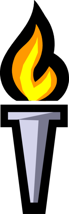 Vector Illustration of Olympic Flame Commemorates Theft of Fire from Greek God Zeus by Prometheus