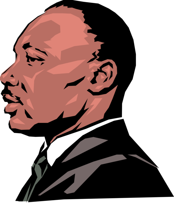 Vector Illustration of Martin Luther King, Leader in African-American Civil Rights Movement