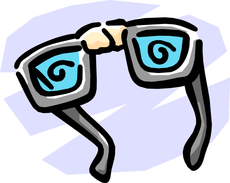 Vector Illustration of Eyeglasses or Reading Glasses to Correct or Aid Vision