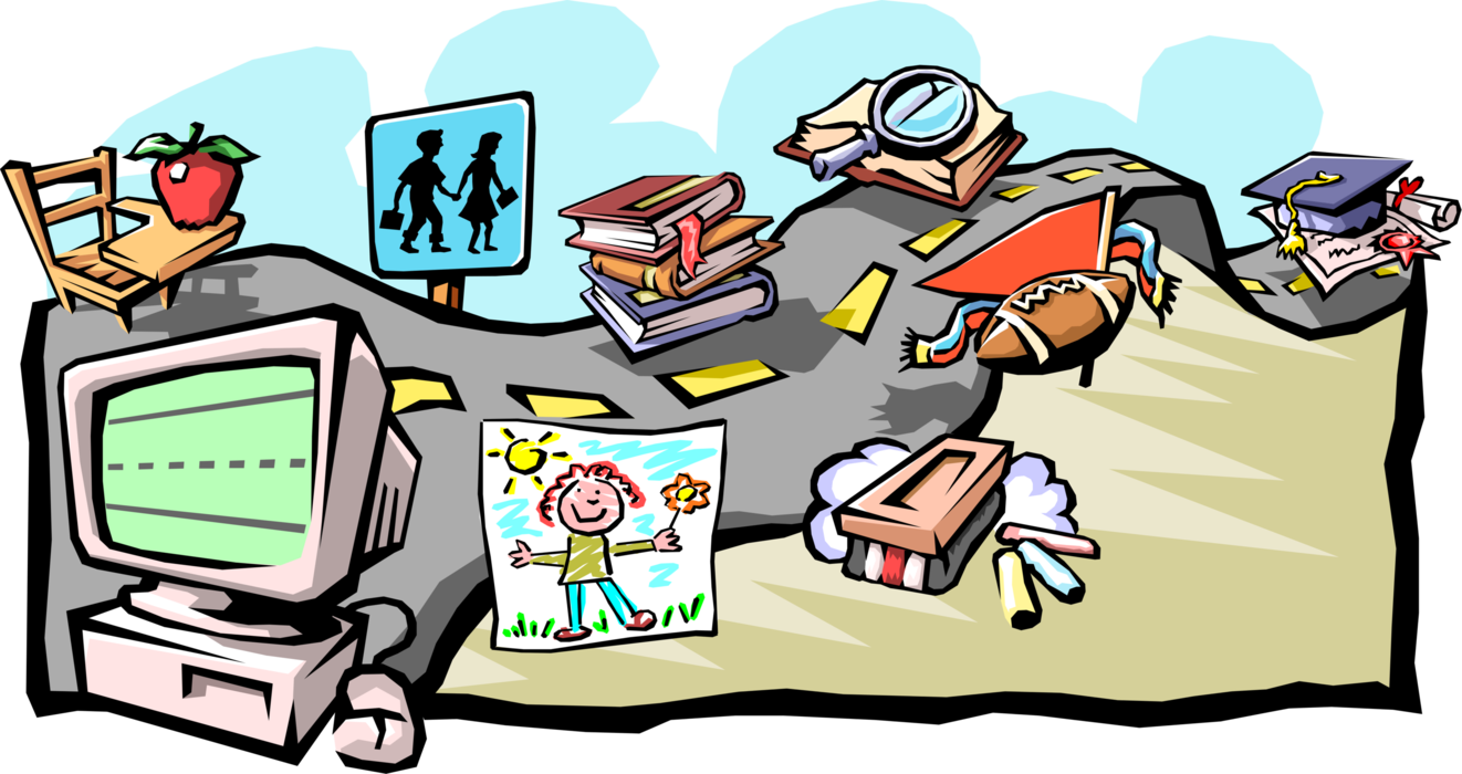 Vector Illustration of Academic Education Road or Highway 