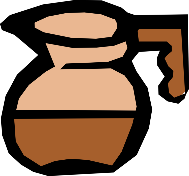 Vector Illustration of Coffeepot with Freshly Brewed Coffee