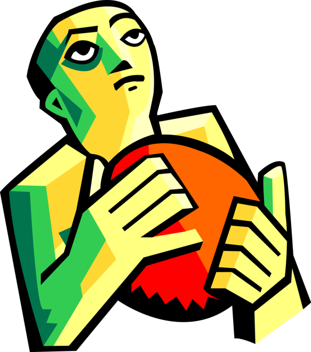 Vector Illustration of Sports Basketball Player has the Ball