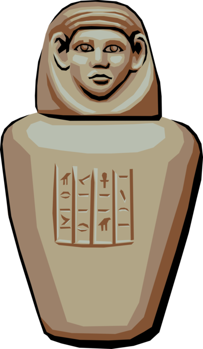 Vector Illustration of Ancient Egyptian Mummification Jar