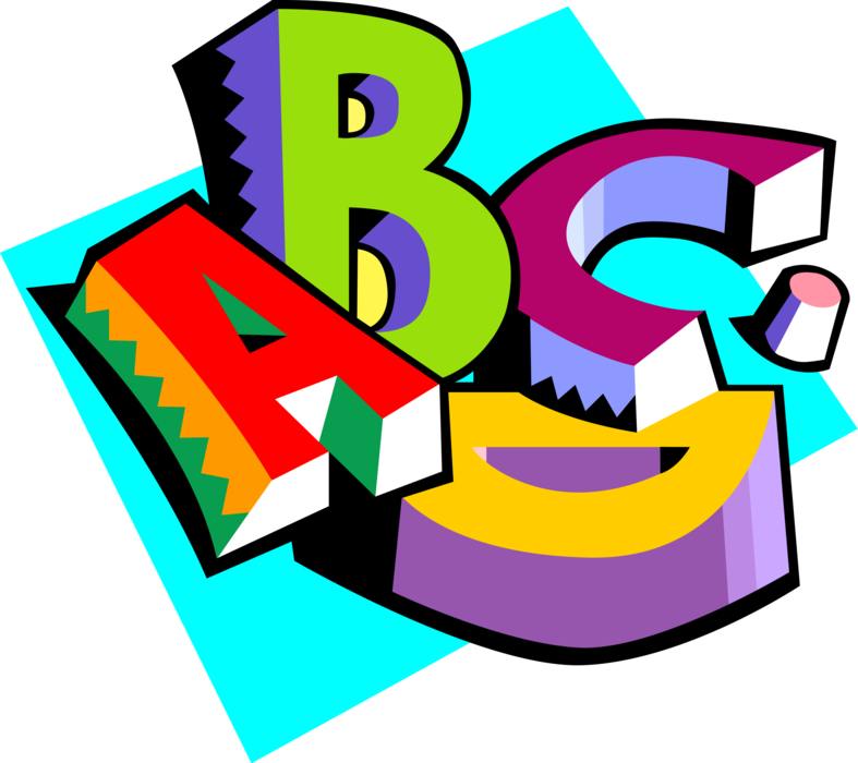 Vector Illustration of School Classroom Education and Learning Letters of the Alphabet ABC's